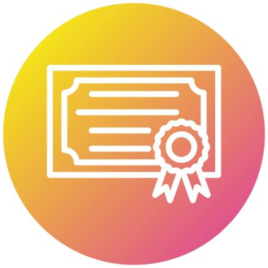 Sertifika Vektör Simgesi Tasarım İllüstrasyonu