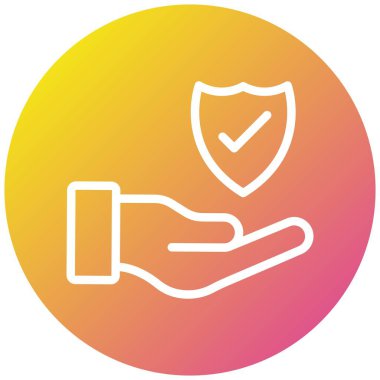 Sigorta Vektörü Simgesi Tasarım İllüstrasyonu