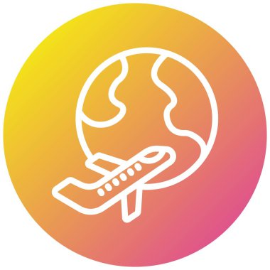 Seyahat Vektörü Simgesi Tasarım Çizimi