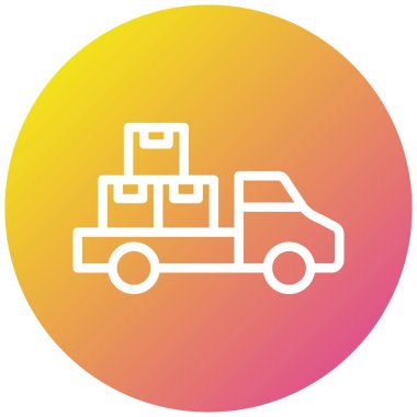 Teslimat Kamyonu Vektör Simgesi Tasarımı İllüstrasyonu