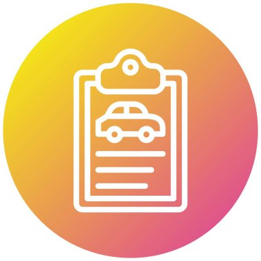 Araba Belgesi Vektör Simgesi Tasarım İllüstrasyonu