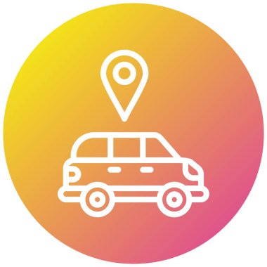 Araba servisi konumu Vektör Simgesi Tasarım İllüstrasyonu