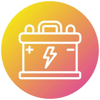 Pil Vektörü Simgesi Tasarım Çizimi