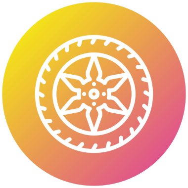 Tekerlek Vektörü Simgesi Tasarım İllüstrasyonu