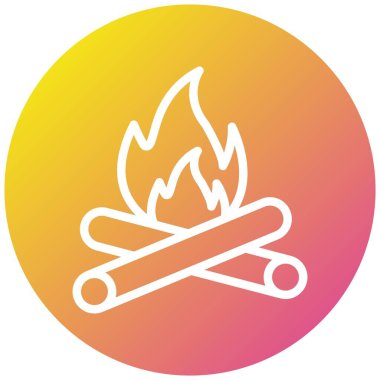 Şenlik Ateşi Vektör Simgesi Tasarım İllüstrasyonu