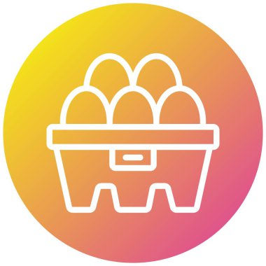 Yumurta Kutusu Vektör Simgesi Tasarım İllüstrasyonu