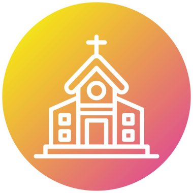 Kilise Vektörü Simgesi Tasarım İllüstrasyonu