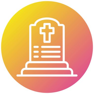 Mezarlık Vektör Simgesi Tasarım İllüstrasyonu