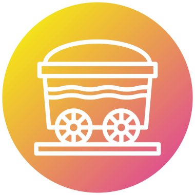 El Arabası Vektörü Simgesi Tasarım İllüstrasyonu