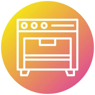 Pişirme Sobası Vektör Simgesi Tasarım İllüstrasyonu