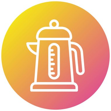 Elektrikli Kettle Vektör Simgesi Tasarım Çizimi