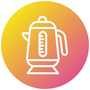 Elektrikli Kettle Vektör Simgesi Tasarım Çizimi