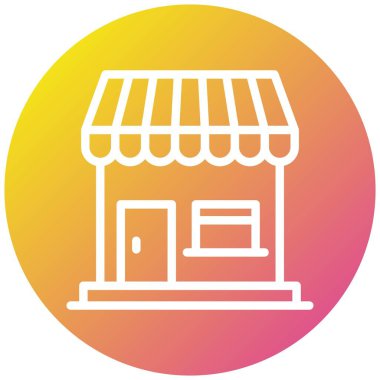 Kahve Dükkanı Vektör Simgesi Tasarım İllüstrasyonu