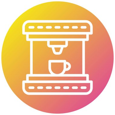 Kahve Üreticisi Vektör Simgesi Tasarım İllüstrasyonu