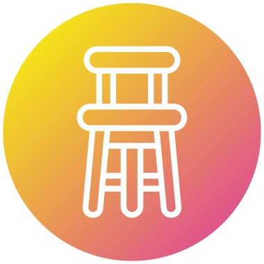 Bar Tabure Vektörü Simgesi Tasarım İllüstrasyonu