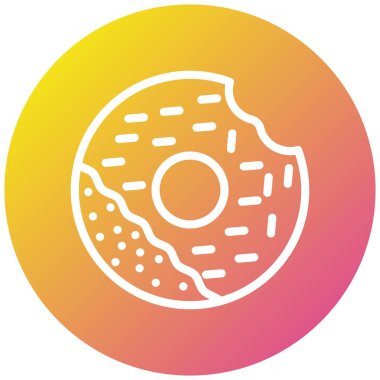 Donut Vektör Simgesi Tasarım Çizimi