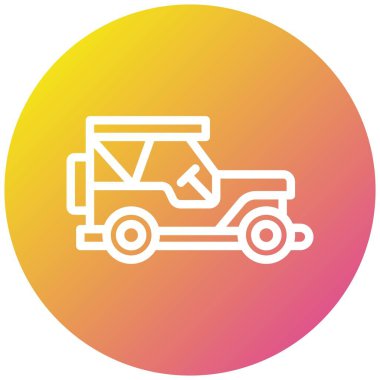 Jeep Vektör Simgesi Tasarım İllüstrasyonu