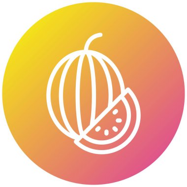 Karpuz Vektör Simgesi Tasarım Çizimi