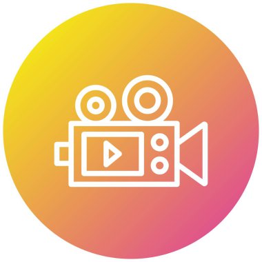 Kamera kaydı Vektör Simgesi Tasarım İllüstrasyonu