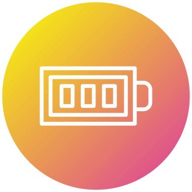 Pil Vektörü Simgesi Tasarım Çizimi