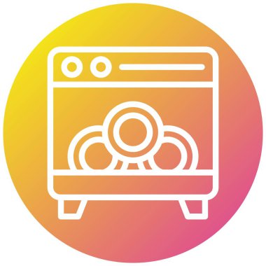 Bulaşık Makinesi Vektör Simgesi Tasarım İllüstrasyonu