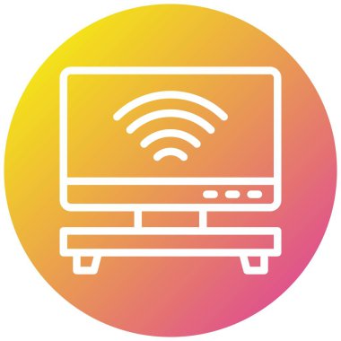 Akıllı TV Vektör Simgesi Tasarım İllüstrasyonu