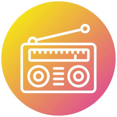 Radyo Vektörü Simgesi Tasarım İllüstrasyonu