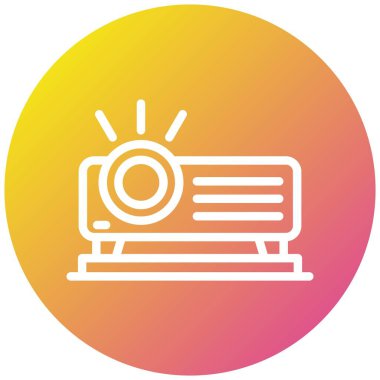 Projektör Vektör Simgesi Tasarım İllüstrasyonu