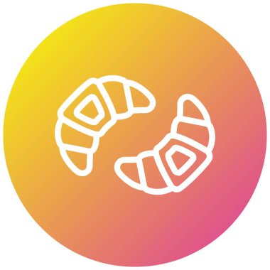 Kruvasan Vektör Simgesi Tasarım İllüstrasyonu