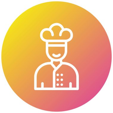 Şef Vektör Simgesi Tasarım İllüstrasyonu