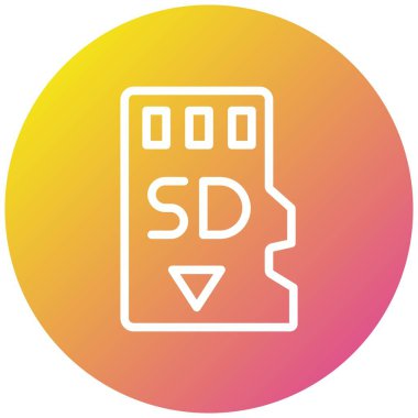 Bellek Kartı Vektör Simgesi Tasarım İllüstrasyonu