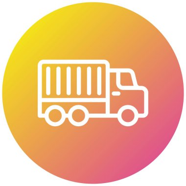 Teslimat Kamyonu Vektör Simgesi Tasarımı İllüstrasyonu