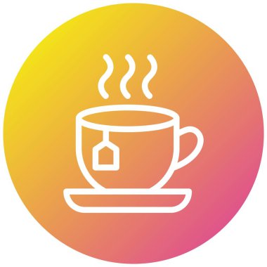 Çay Vektörü Simgesi Tasarım İllüstrasyonu