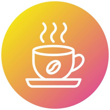 Kahve Vektörü Simgesi Tasarım Çizimi