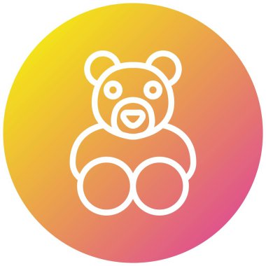 Ayı Vektörü Simgesi Tasarım İllüstrasyonu