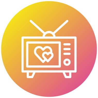 Romantik Film Vektörü Simge Tasarımı İllüstrasyonu