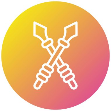 Mızrak Vektörü Simgesi Tasarım İllüstrasyonu