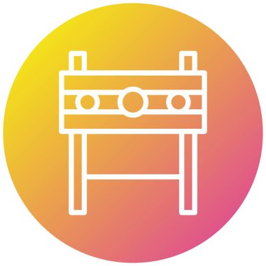 Pillory Vektör Simgesi Tasarım Çizimi