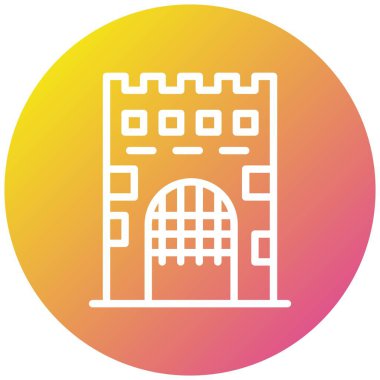 Ortaçağ Kapı Vektör Simgesi Tasarım İllüstrasyonu