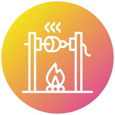 Ortaçağ Yangını Vektör Simgesi Tasarım İllüstrasyonu