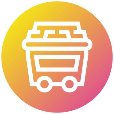 Kömür Tramvayı Vektör Simgesi Tasarım İllüstrasyonu