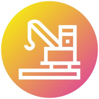 Offshore Rig Vektör Simgesi Tasarım İllüstrasyonu