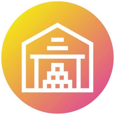 Depo Vektör Simgesi Tasarım İllüstrasyonu
