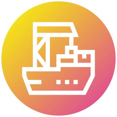 Kargo gemisi Vektör Simgesi Tasarım İllüstrasyonu