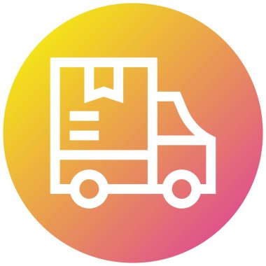 Teslimat Kamyonu Vektör Simgesi Tasarımı İllüstrasyonu