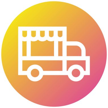 Yiyecek Kamyonu Vektör Simgesi Tasarım Çizimi