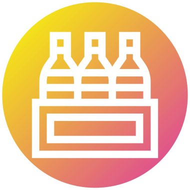 Şarap Kutusu Vektör Simgesi Tasarım İllüstrasyonu