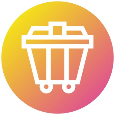 Çöp Konteynırı Vektör Simgesi Tasarım İllüstrasyonu