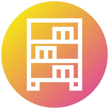 Kitaplık Vektörü Simgesi Tasarım İllüstrasyonu