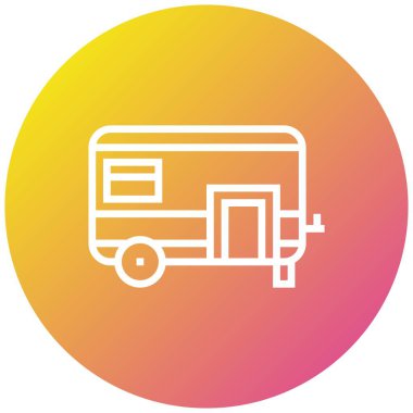 Seyahat karavanı Vektör Simgesi Tasarım İllüstrasyonu